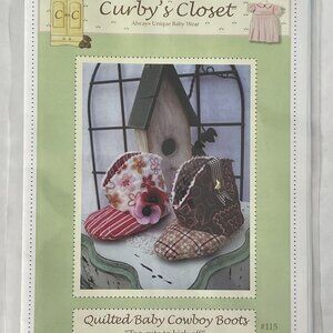 Curby's Closet Quilted Baby Cowboy Boots Pattern 115 FF Uncut 2011